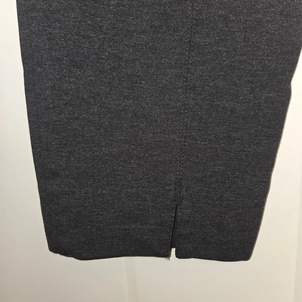 J. Jill Ponte Knit Charcoal Slim-Leg Crop Split-Hem Pants, Size Large